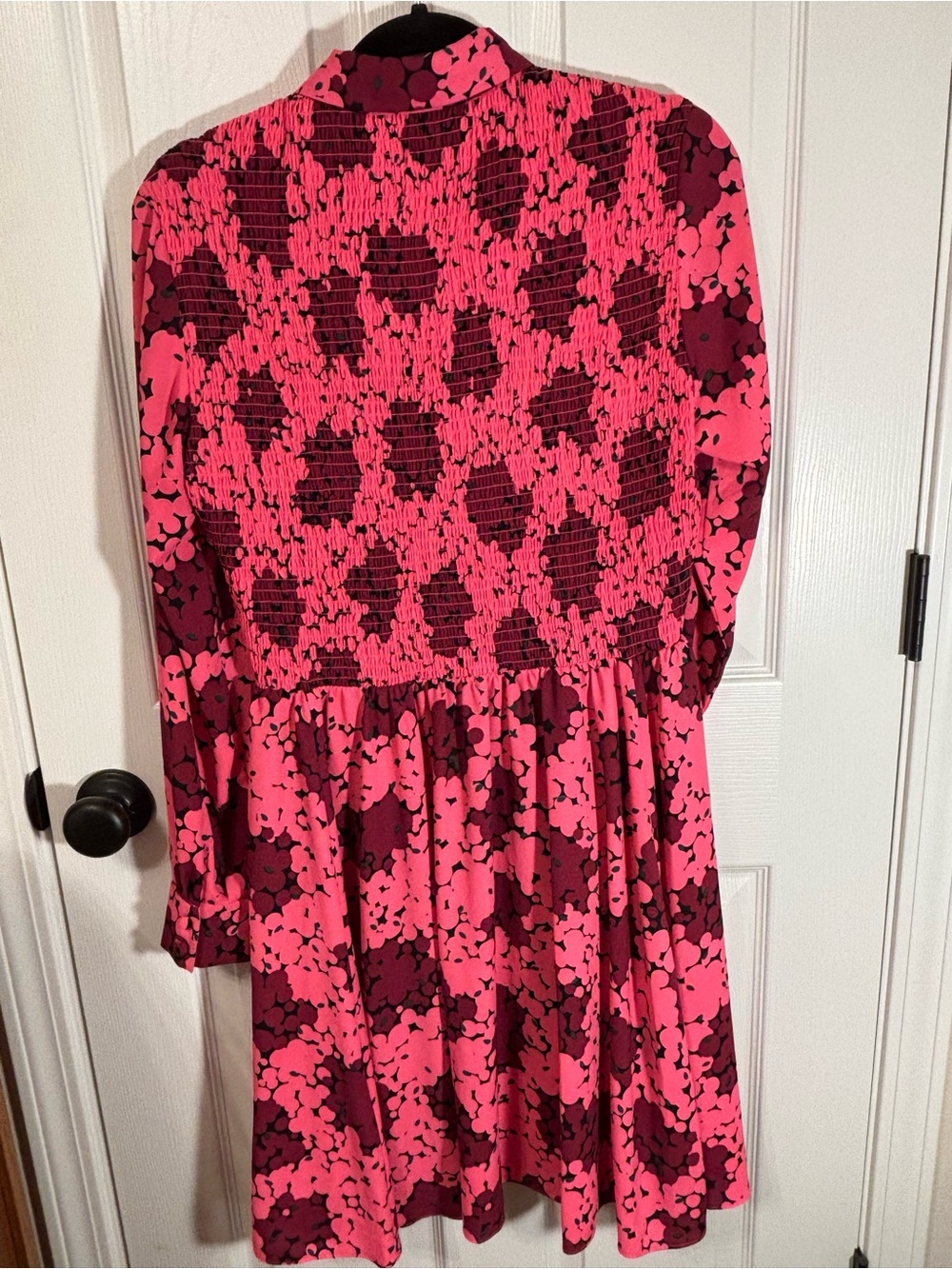 Kate Spade Bubble Dot Smocked Shirt Dress In Rhubarb Jam size 8 - Picture 5 of 8